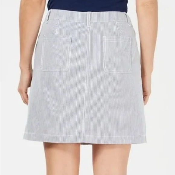 Karen Scott Blue and White Stripe Skort - Picture 2 of 8